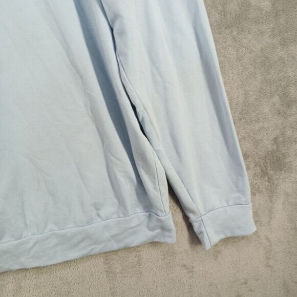 SHEIN Hoodie Size LARGE(12-14) "NOWHERE" Print Light Blue Knit Casual Pullover - Picture 12 of 12